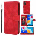 For Xiaomi Redmi Note 11S Skin Feel Geometric Lines Leather Phone Case(Red)