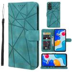 For Xiaomi Redmi Note 11S Skin Feel Geometric Lines Leather Phone Case(Green)