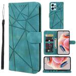 For Xiaomi Redmi Note 12 4G Global Skin Feel Geometric Lines Leather Phone Case(Green)