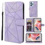 For Xiaomi Redmi Note 12 4G Global Skin Feel Geometric Lines Leather Phone Case(Purple)