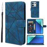 For Xiaomi Redmi Note 13 4G Global Skin Feel Geometric Lines Leather Phone Case(Blue)