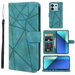 For Xiaomi Redmi Note 13 4G Global Skin Feel Geometric Lines Leather Phone Case(Green)