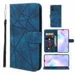 For Xiaomi Redmi 9A Skin Feel Geometric Lines Leather Phone Case(Blue)