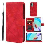 For Xiaomi Redmi 10 Skin Feel Geometric Lines Leather Phone Case(Red)
