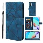 For Xiaomi Redmi 10 Skin Feel Geometric Lines Leather Phone Case(Blue)