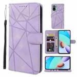 For Xiaomi Redmi 10 Skin Feel Geometric Lines Leather Phone Case(Purple)