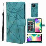 For Xiaomi Redmi 10A / 9C Skin Feel Geometric Lines Leather Phone Case(Green)