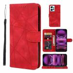 For Xiaomi Redmi 12 4G Skin Feel Geometric Lines Leather Phone Case(Red)