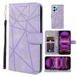 For Xiaomi Redmi 12 4G Skin Feel Geometric Lines Leather Phone Case(Purple)