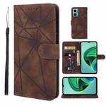 For Xiaomi Redmi Note 11E Skin Feel Geometric Lines Leather Phone Case(Brown)