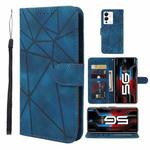 For Xiaomi Redmi Note 12 5G Global Skin Feel Geometric Lines Leather Phone Case(Blue)