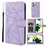 For Xiaomi Redmi Note 12 Pro 5G Global Skin Feel Geometric Lines Leather Phone Case(Purple)