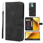 For Xiaomi Redmi Note 13 5G Global Skin Feel Geometric Lines Leather Phone Case(Black)