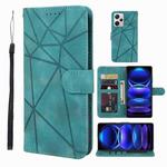 For Xiaomi Redmi Note 12 Pro+ 5G Global Skin Feel Geometric Lines Leather Phone Case(Green)