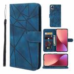 For Xiaomi 12 Skin Feel Geometric Lines Leather Phone Case(Blue)