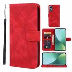 For Xiaomi 12 Pro Skin Feel Geometric Lines Leather Phone Case(Red)