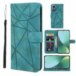 For Xiaomi 12 Pro Skin Feel Geometric Lines Leather Phone Case(Green)