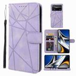 For Xiaomi Poco X4 Pro 5G Skin Feel Geometric Lines Leather Phone Case(Purple)