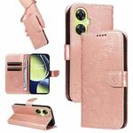 For OnePlus Nord CE 3 Lite Swallowtail Butterfly Embossed Leather Phone Case(Rose Gold)