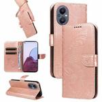 For OnePlus Nord N20 5G / OPPO A96 5G Swallowtail Butterfly Embossed Leather Phone Case(Rose Gold)