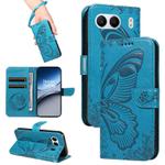 For OnePlus Nord 4 5G Swallowtail Butterfly Embossed Leather Phone Case(Blue)