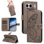 For OnePlus Nord 4 5G Swallowtail Butterfly Embossed Leather Phone Case(Grey)