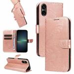 For Sony Xperia 5 V Swallowtail Butterfly Embossed Leather Phone Case(Rose Gold)