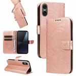 For Sony Xperia 10 VI 2024 Swallowtail Butterfly Embossed Leather Phone Case(Rose Gold)