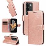 For vivo V29 5G Swallowtail Butterfly Embossed Leather Phone Case(Rose Gold)