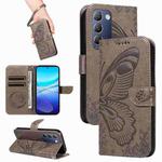 For vivo V40 SE 5G / Y100 IDN / Y200e Swallowtail Butterfly Embossed Leather Phone Case(Grey)