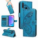 For vivo Y15 / Y17 Swallowtail Butterfly Embossed Leather Phone Case(Blue)