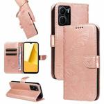 For vivo Y16 4G / Y02s Swallowtail Butterfly Embossed Leather Phone Case(Rose Gold)