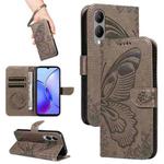 For vivo Y17s 4G Swallowtail Butterfly Embossed Leather Phone Case(Grey)