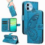 For vivo Y38 5G / Y200i / T3x Swallowtail Butterfly Embossed Leather Phone Case(Blue)