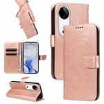 For vivo V40 5G Swallowtail Butterfly Embossed Leather Phone Case(Rose Gold)