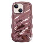 For iPhone 15 Wave Plated PC Hybrid TPU Phone Case(Rose Gold)