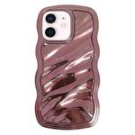 For iPhone 12 Wave Plated PC Hybrid TPU Phone Case(Rose Gold)