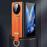 For vivo X Fold3 Pro SULADA PC + Leather Texture Skin Feel Shockproof Phone Case(Orange)