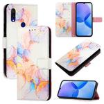 For Xiaomi Redmi 7 PT003 Marble Pattern Flip Leather Phone Case(Galaxy Marble White)