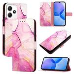For Xiaomi Redmi Note 12R / Poco M6 Pro 5G PT003 Marble Pattern Flip Leather Phone Case(Pink Purple Gold)