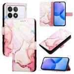 For Xiaomi Redmi K70 / K70 Pro PT003 Marble Pattern Flip Leather Phone Case(Rose Gold)