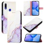 For Xiaomi Redmi Note 7 / 7 Pro / 7S PT003 Marble Pattern Flip Leather Phone Case(White Purple)