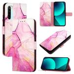 For Xiaomi Redmi Note 8 PT003 Marble Pattern Flip Leather Phone Case(Pink Purple Gold)