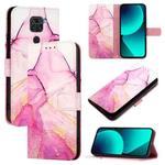 For Xiaomi Redmi Note 9 4G Global PT003 Marble Pattern Flip Leather Phone Case(Pink Purple Gold)