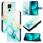 For Xiaomi Redmi Note 9 4G Global PT003 Marble Pattern Flip Leather Phone Case(Green)