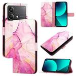 For Xiaomi Poco X6 Neo 5G Global PT003 Marble Pattern Flip Leather Phone Case(Pink Purple Gold)