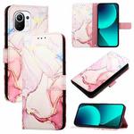For Xiaomi Mi 11 PT003 Marble Pattern Flip Leather Phone Case(Rose Gold)