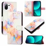 For Xiaomi 11 Lite 5G NE PT003 Marble Pattern Flip Leather Phone Case(Galaxy Marble White)