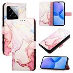 For Xiaomi 14 PT003 Marble Pattern Flip Leather Phone Case(Rose Gold)