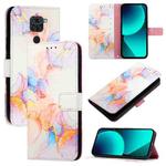 For Xiaomi Redmi 10X 4G PT003 Marble Pattern Flip Leather Phone Case(Galaxy Marble White)